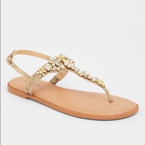 NEW Torrid Size 12 Gold Rhinestone Sandals
